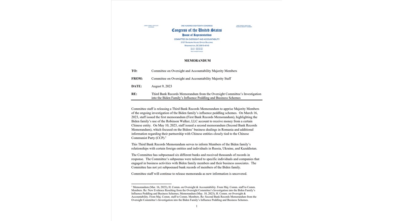 Third Bank Records Memorandum - Redacted. Click here to view document