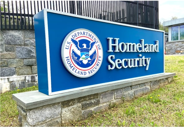 Picture of Department of Home Land Security sign.