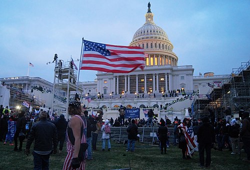 Picture of people outside the House of Representatives during a protest